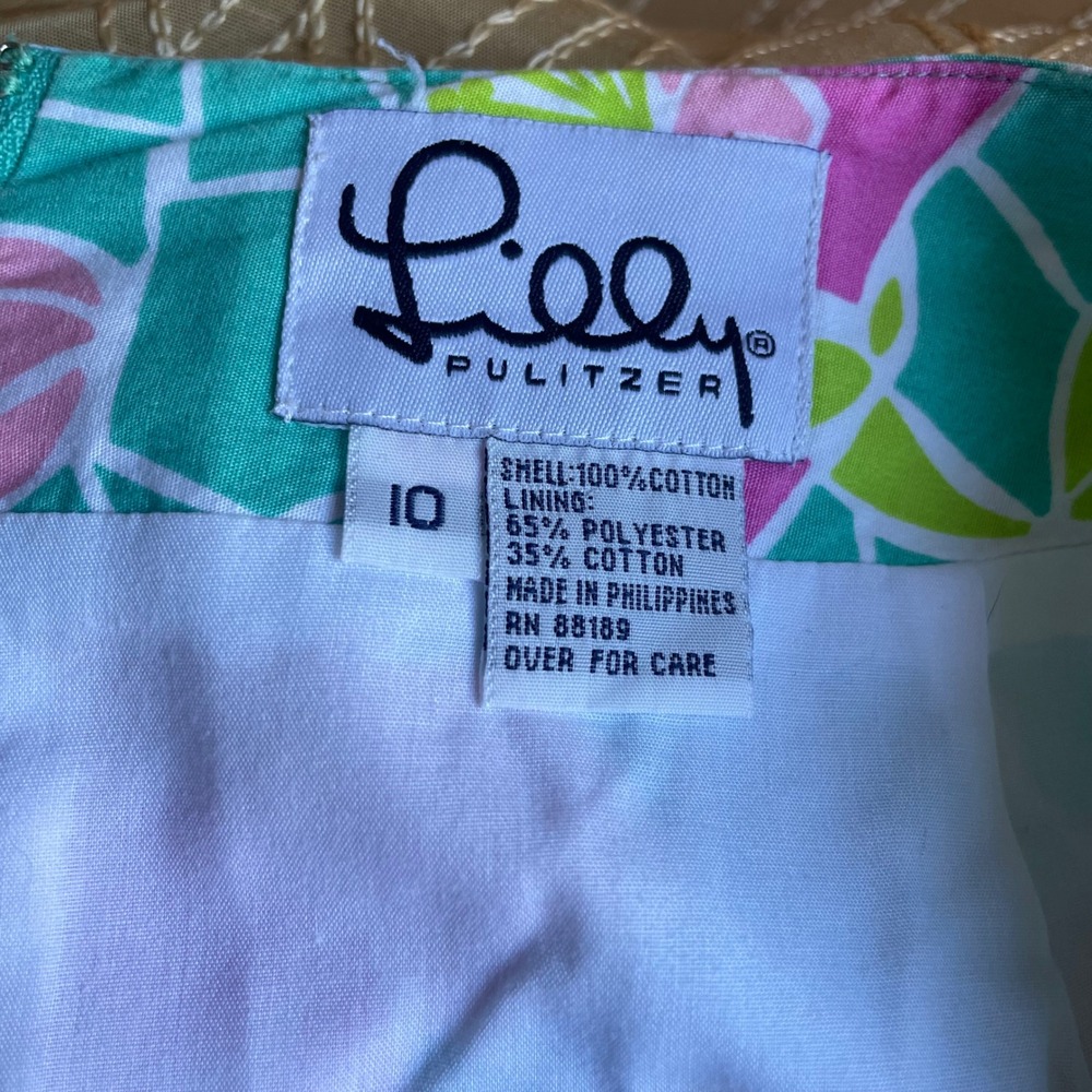 Lilly Pulitzer Cote d'azure lined Mini Skirt Colorful‎ Cotton Blend Casual sz 10 - Picture 8 of 10